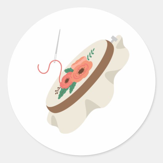 Needlepoint Runder Aufkleber (Vorderseite)