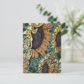 Needlepoint Sonnenblume Postkarte (Stehend Vorderseite)