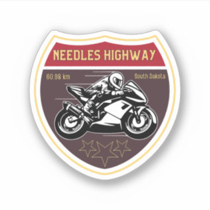 Needles Highway Motorrad-Roadtrip South Dakota Aufkleber