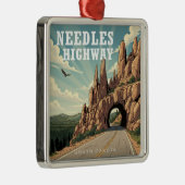 Needles Highway South Dakota Eagle Ornament Aus Metall (Rechts)