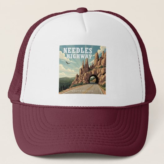 Needles Highway South Dakota Eagle Truckerkappe (Vorderseite)