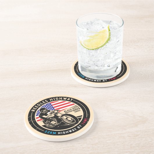 Needles Highway South Dakota Motorrad Getränkeuntersetzer (Seite)