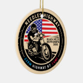 Needles Highway South Dakota Motorrad Keramik Ornament (Rechts)