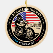 Needles Highway South Dakota Motorrad Keramik Ornament (Hinten)