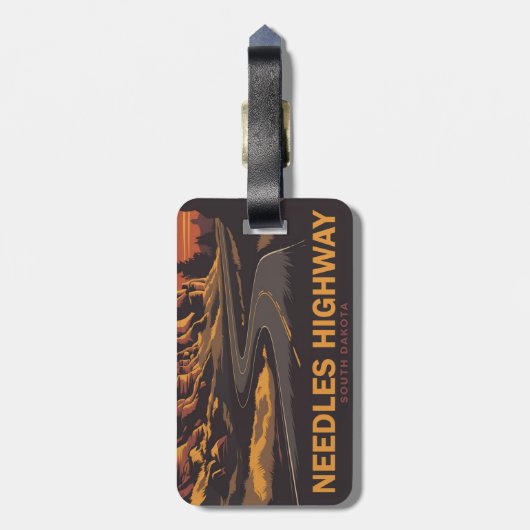 Needles Highway South Dakota Red Sky Gepäckanhänger (Rückseite vertikal)