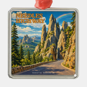 Needles Highway South Dakota Regenbogen Ornament Aus Metall