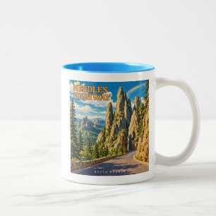 Needles Highway South Dakota Regenbogen Zweifarbige Tasse