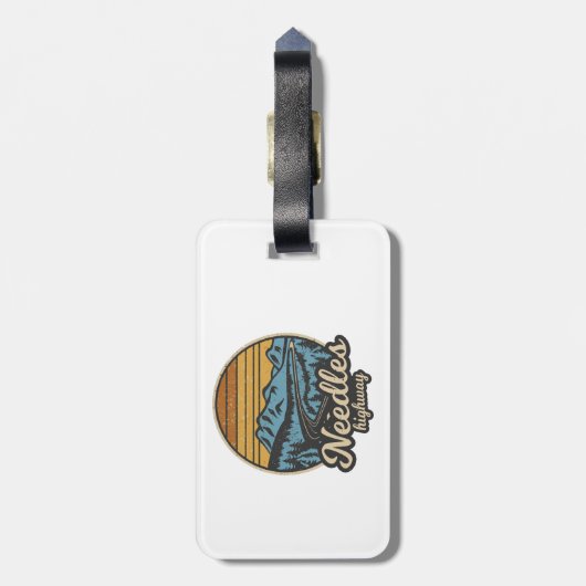 Needles Highway South Dakota Retro Gepäckanhänger (Rückseite vertikal)