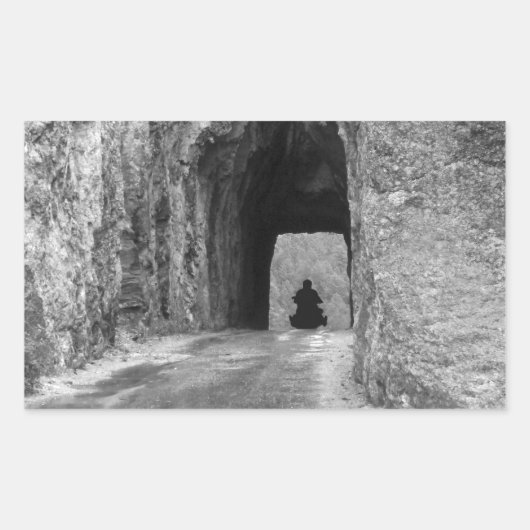 Needles Highway Tunnel Rechteckiger Aufkleber (Vorderseite)