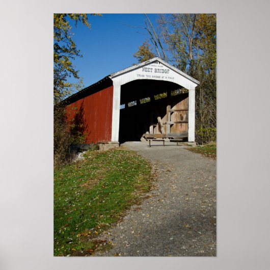 Neet Covered Bridge Parkplatz Landkreis IN Poster (Vorne)