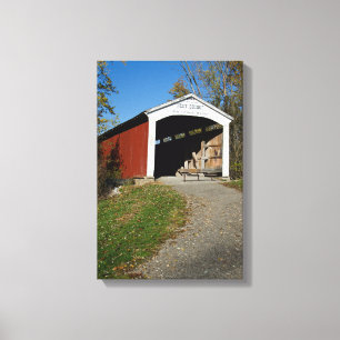Neet Covered Bridge Parkplatz Landkreis Indiana Leinwanddruck