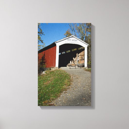 Neet Covered Bridge Parkplatz Landkreis Indiana Leinwanddruck (Vorderseite)