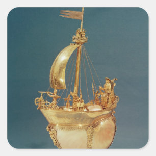 Nef gehört zum Kardinal de Lorraine, 1579 Quadratischer Aufkleber