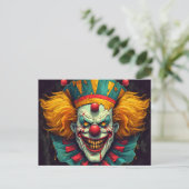 Nefarious Funhouse Clown Illustration Art Postkarte (Stehend Vorderseite)
