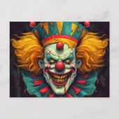 Nefarious Funhouse Clown Illustration Art Postkarte (Vorderseite)
