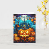 Nefarious Glows Happy Halloween Pumpkin Karte (Gelbe Blume)
