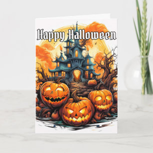 Nefarious Glows Spooky Pumpkin   Halloween Karte
