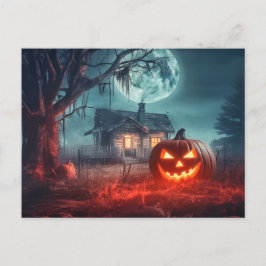 Nefarious Gwer Pumpkin im Mondlicht Postkarte