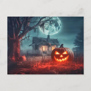 Nefarious Gwer Pumpkin im Mondlicht Postkarte