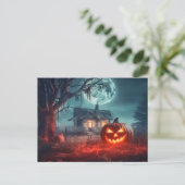 Nefarious Gwer Pumpkin im Mondlicht Postkarte (Stehend Vorderseite)