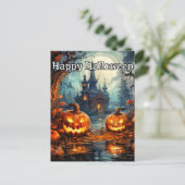 Nefarious Halloween Pumpkins nach Dunkel Postkarte (Stehend Vorderseite)