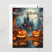 Nefarious Halloween Pumpkins nach Dunkel Postkarte (Vorne/Hinten)