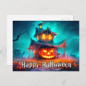 Nefarious Mad Pumpkin | Frohe Halloween Postkarte (Vorne/Hinten)