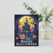 Nefarious Pumpkin Illustration | Frohe Halloween Postkarte (Stehend Vorderseite)