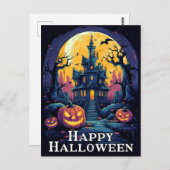 Nefarious Pumpkin Illustration | Frohe Halloween Postkarte (Vorne/Hinten)