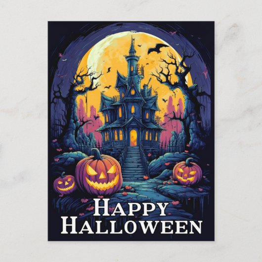 Nefarious Pumpkin Illustration | Frohe Halloween Postkarte (Vorderseite)