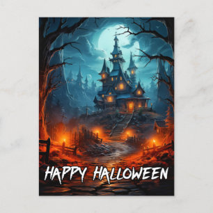 Nefarious Spooky Spuk House Halloween Postkarte