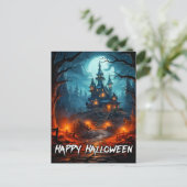 Nefarious Spooky Spuk House Halloween Postkarte (Stehend Vorderseite)