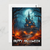 Nefarious Spooky Spuk House Halloween Postkarte (Vorne/Hinten)