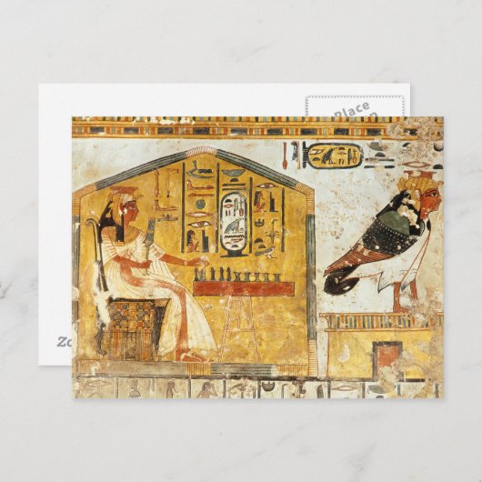 Nefertari, das senet spielt postkarte (Vorne/Hinten)