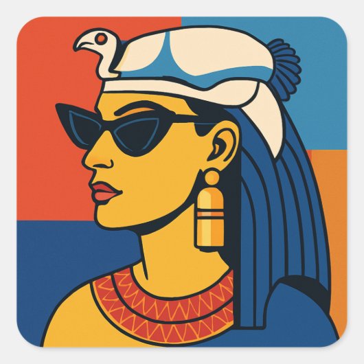 Nefertiti Ancient Premium Pop Art Sticker (Vorderseite)