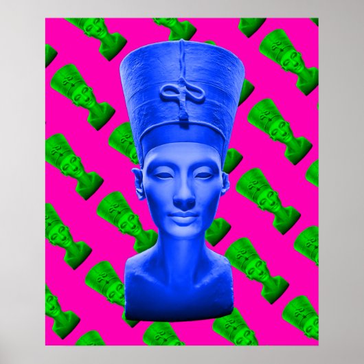 Nefertiti Blue Poster (Vorne)