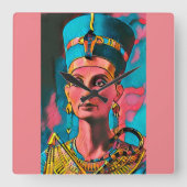 Nefertiti - Das ägyptische Queen Wall Art Poster Quadratische Wanduhr (Vorderseite)
