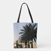 Nefertiti Farbiges Portrait und Palmen Tasche (Rückseite)