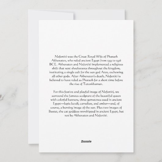 Nefertiti Feiertagskarte (Rückseite)
