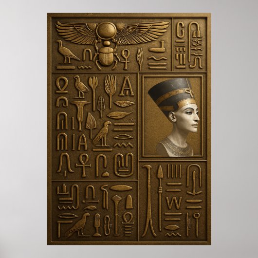 Nefertiti Hieroglyph Posters & Prints Poster (Vorne)