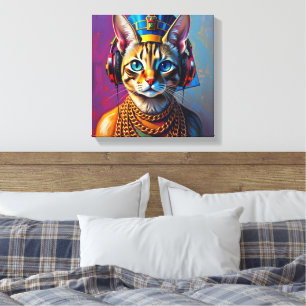 NEFERTITI KÖNIGIN DES NIL-CHAUSIE-KATZE 2 LEINWANDDRUCK