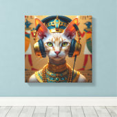 NEFERTITI KÖNIGIN DES NIL-DEVON REX KATZE LEINWANDDRUCK (Insitu (Holzboden))
