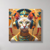NEFERTITI KÖNIGIN DES NIL-DEVON REX KATZE LEINWANDDRUCK (Vorderseite)