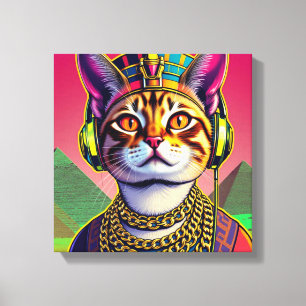 NEFERTITI KÖNIGIN DES NIL-DRACHEN LI KATZE LEINWANDDRUCK