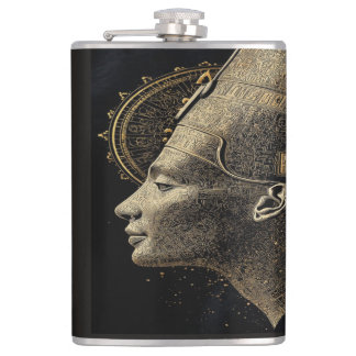 Nefertiti Moderne Silhouette Linienkunst Flachmann