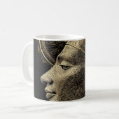 Nefertiti Moderne Silhouette Linienkunst Kaffeetasse (Vorderseite Links)