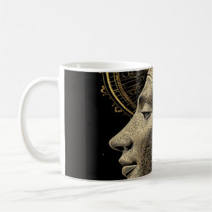 Nefertiti Moderne Silhouette Linienkunst Kaffeetasse