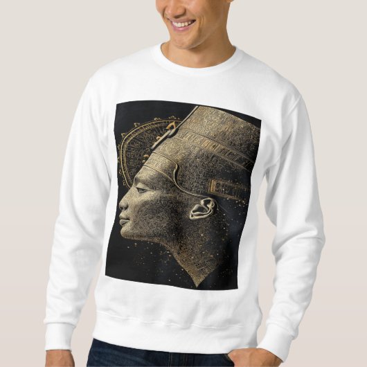 Nefertiti Moderne Silhouette Linienkunst Sweatshirt (Vorderseite)