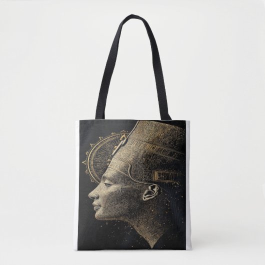 Nefertiti Moderne Silhouette Linienkunst Tasche (Vorderseite)
