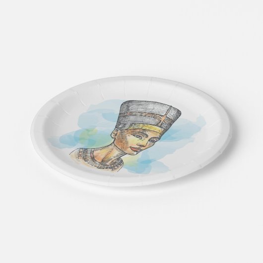 Nefertiti Pappteller (Schrägansicht)